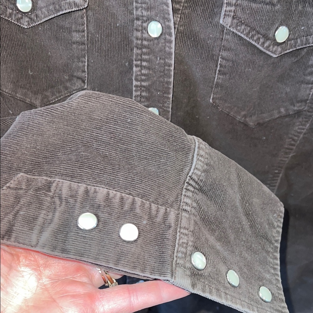 GAP stretch Women's Dark Brown Corduroy  Shirt- Med - Picture 4 of 5